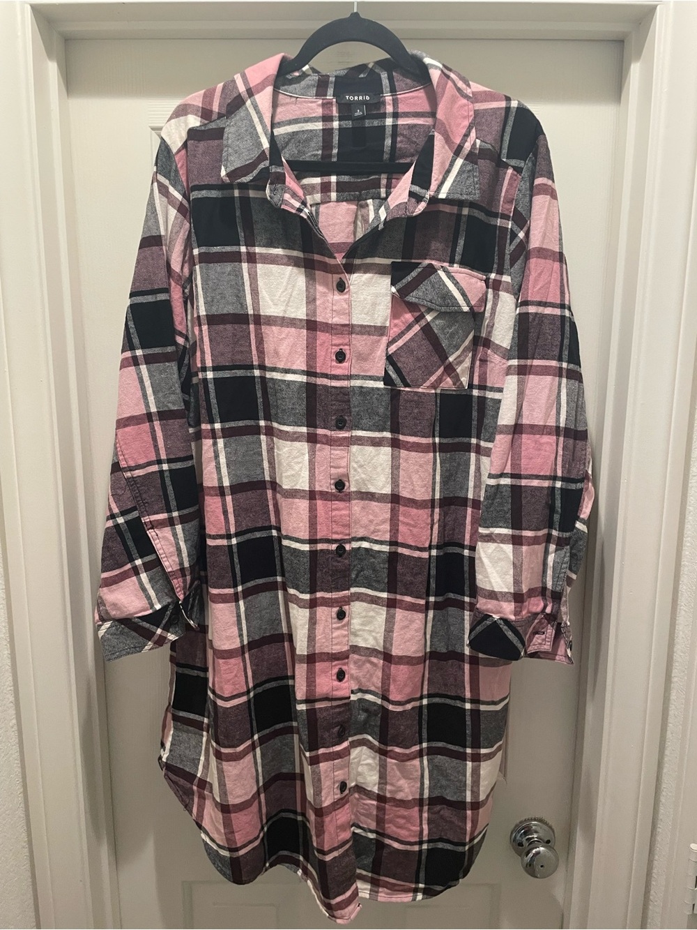 Torrid Plus Size Long Sleeve Flannel Shirt Women’s Size 3XL Plaid Oversized